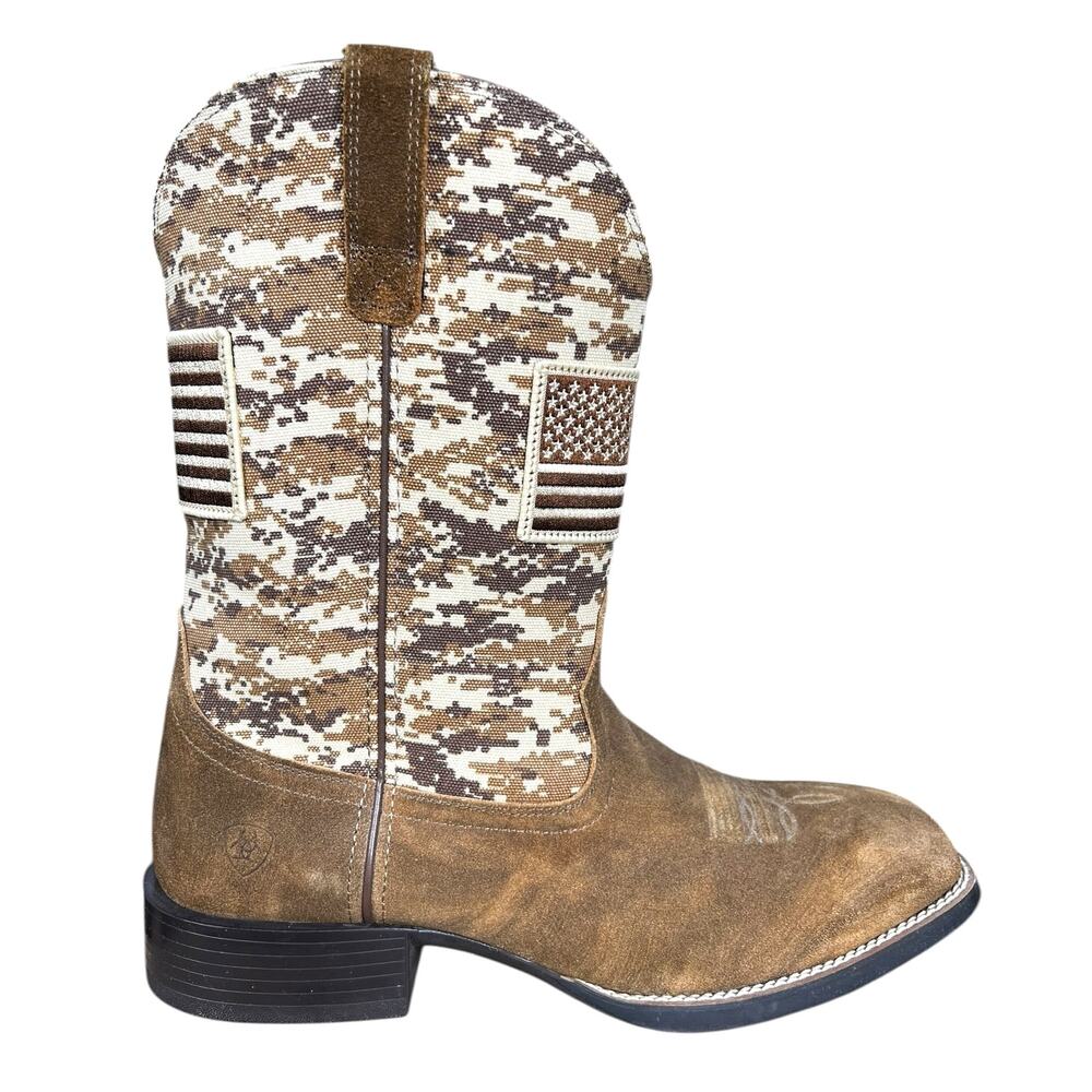 ARIAT Men’s Camo Patriot Brown Nubuck Western Cowboy Boot Size 14 D